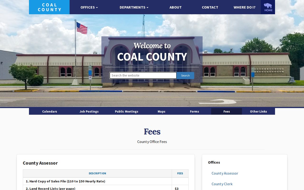 Coal County booking record fee source